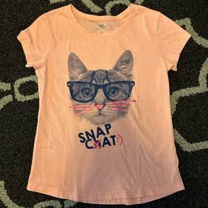 Girl’s L Arizona Jean Co Snap Cat T-Shirt